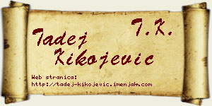 Tadej Kikojević vizit kartica